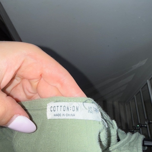 COTTON ON Olive Green Ribbed Tank Top - Picture 3 of 4